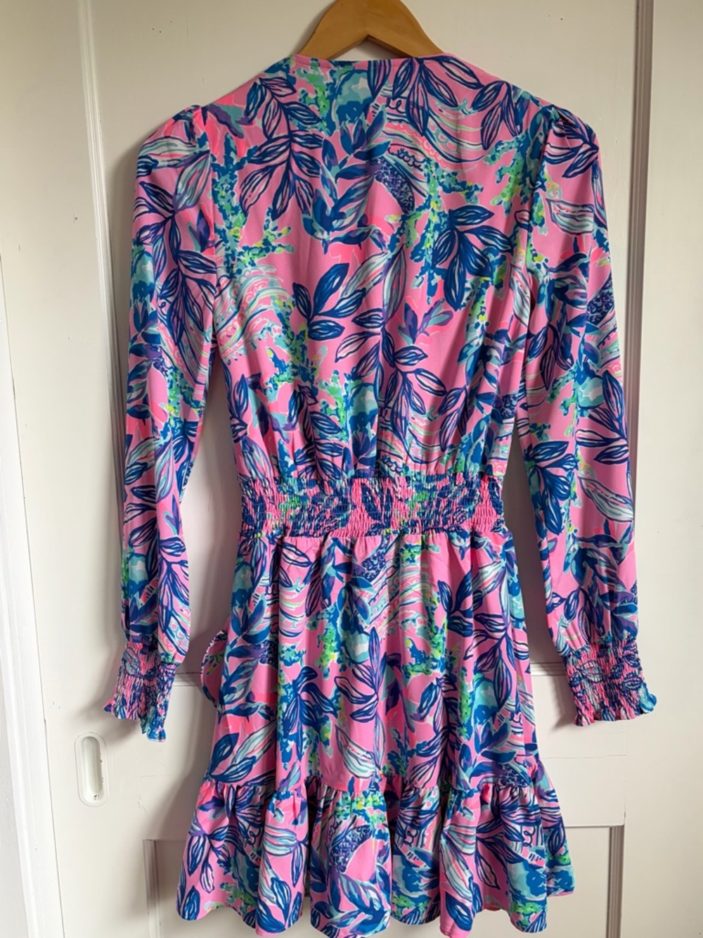 Lilly Pulitzer Pink & Blue Abstract Floral Top - Picture 3 of 7